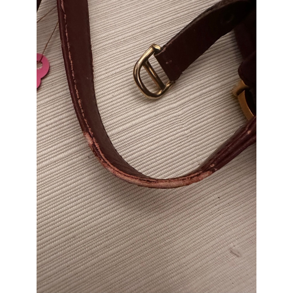 Cartier Burgundy Leather Gold Crossbody Bag w/COA - Picture 2 of 6